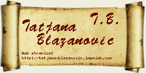 Tatjana Blažanović vizit kartica